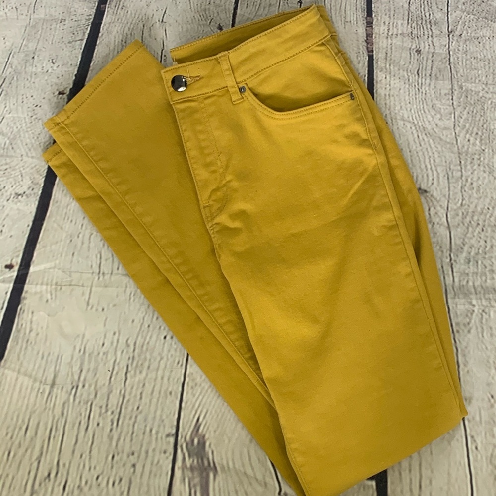 H&M mustard yellow skinny jeans